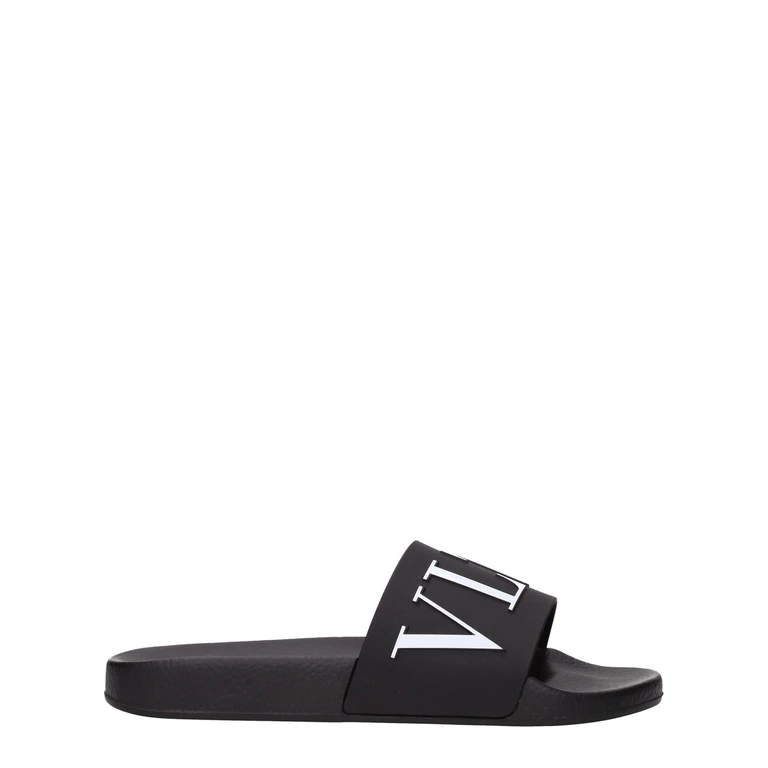 Valentino Garavani Black Cotton Slippers - Men