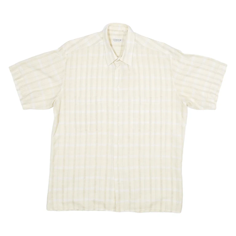 COLDOR Mens Shirt Yellow Striped M