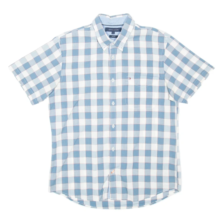 TOMMY HILFIGER Slim Fit Mens Shirt Blue Check L