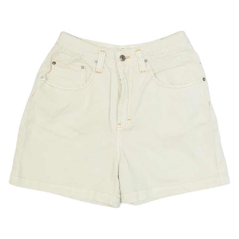 UNIONBAY Womens Denim Shorts Cream S W26