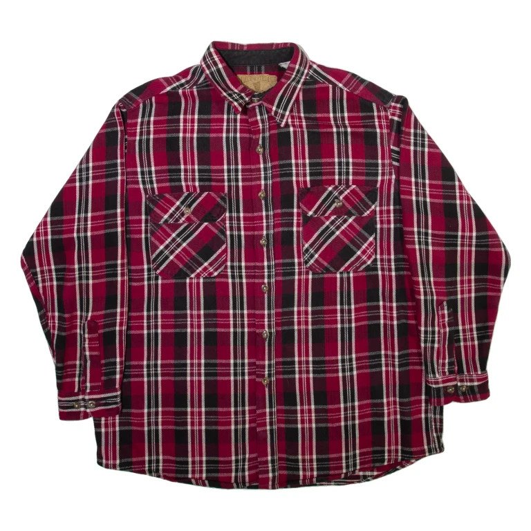 FIELD & STREAM Mens Shirt Pink Check Long Sleeve XL