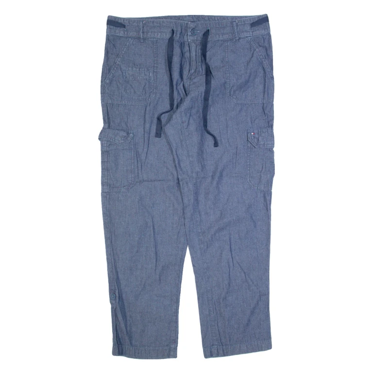 TOMMY HILFIGER Cargo Womens Trousers Blue Regular Tapered W24 L30