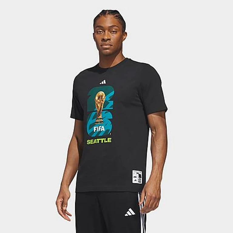 adidas Men's Soccer FIFA World Cup 26 Host City Seattle Graphic T-Shirt in Black Size: XS