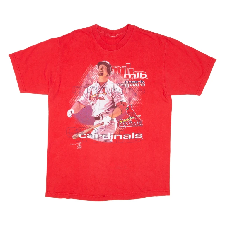 St Louis Cardinals Mark McGwire Mens T-Shirt Red 90s USA L