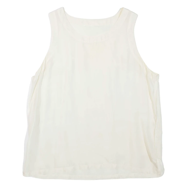 Womens Vest Cream Sleeveless L