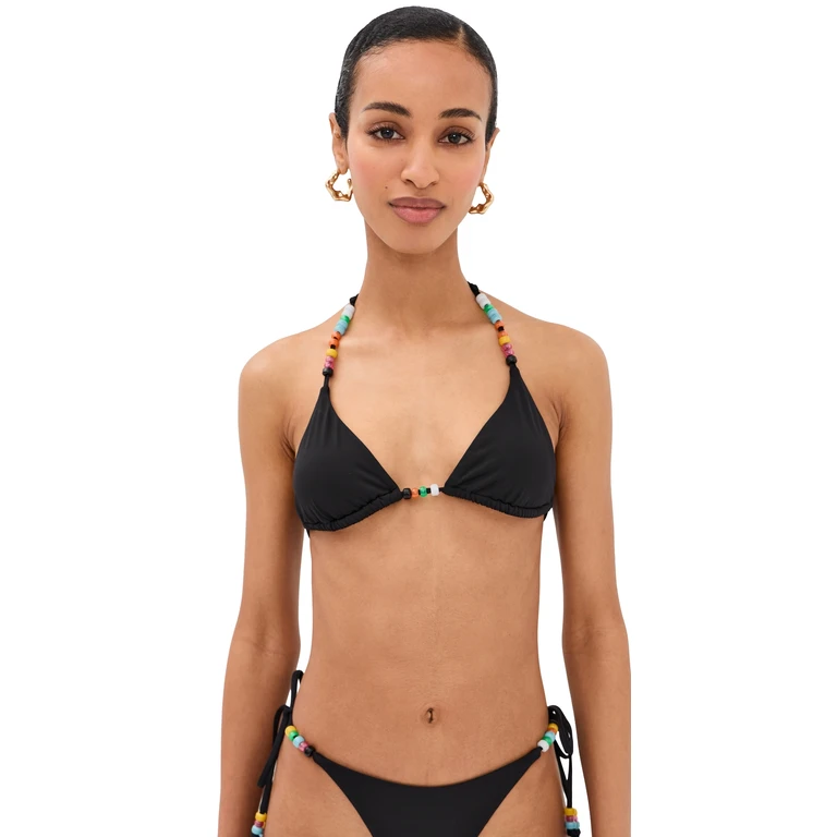 STAUD Lido Triangle Bikini Top Artist Stripe S
