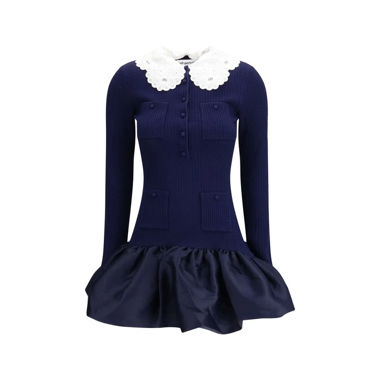 Blue Viscose Cocktail Dress - Women