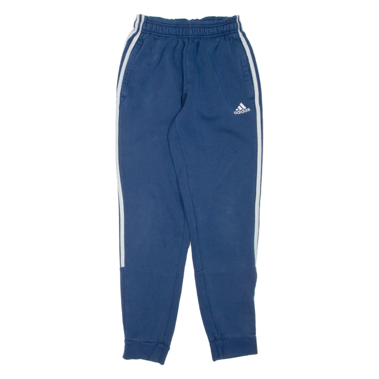 ADIDAS Mens Joggers Blue Tapered XS W22 L29