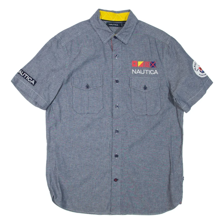 NAUTICA Mens Plain Shirt Grey S