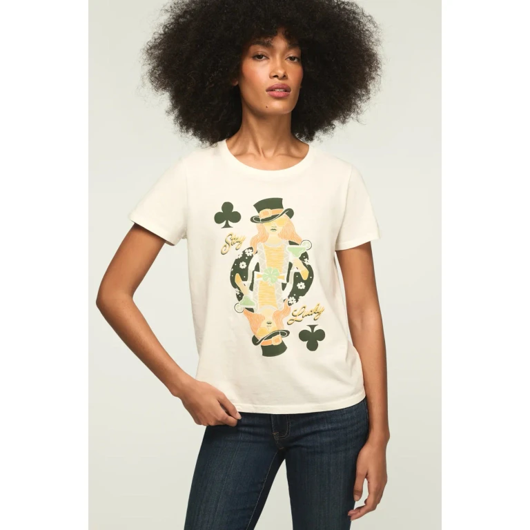 Women's Stay Lucky Card Classic Crew - Gardenia