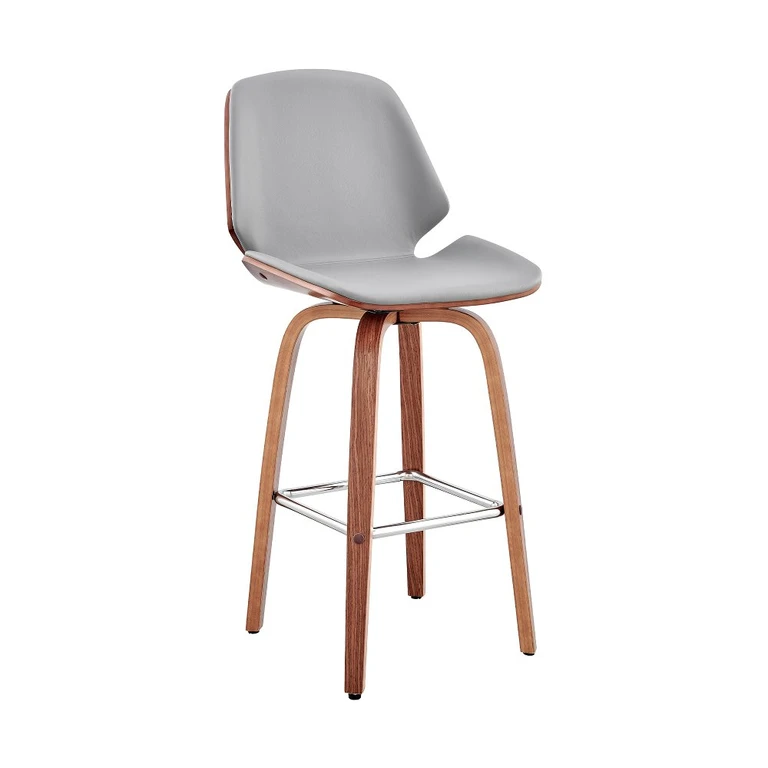 Arabela Gray and Walnut Swivel Counter Height Stool