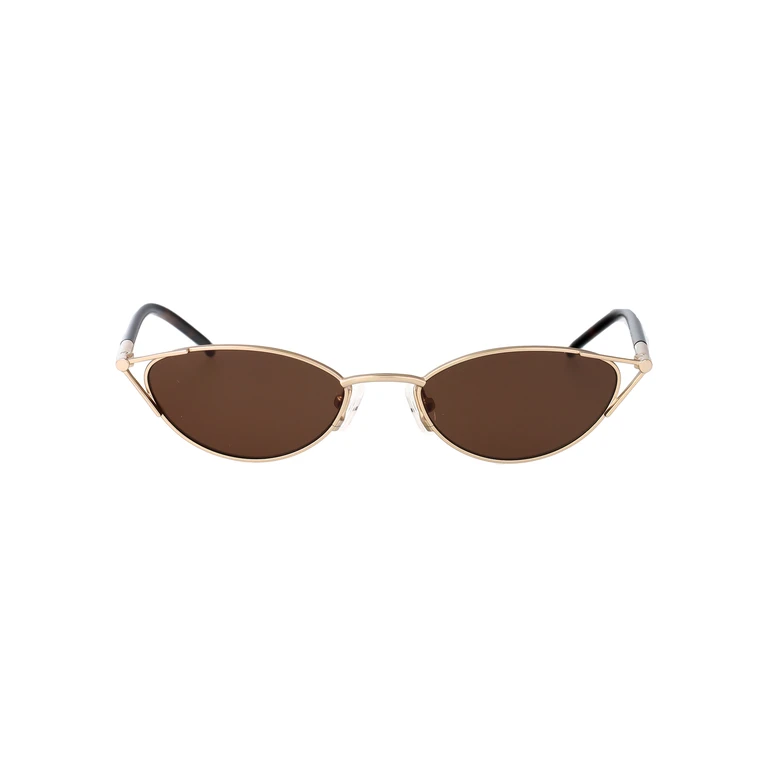 Alexander McQueen Am0563s 002 Gold-havana-brown Metal Sunglasses - Women