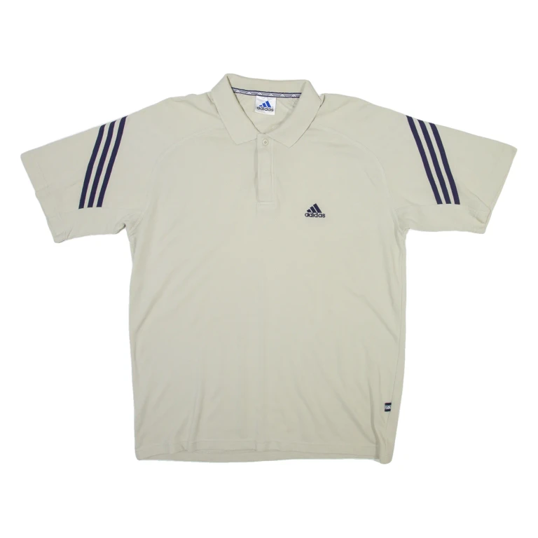 ADIDAS Mens Polo Shirt Beige L