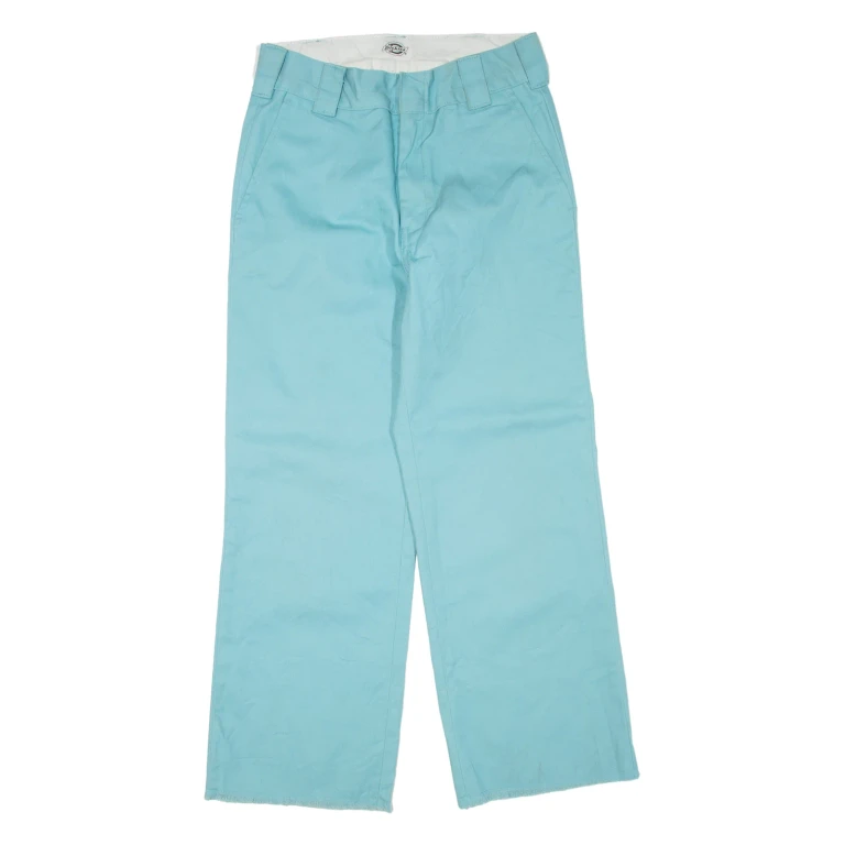 DICKIES Womens Trousers Blue Regular Straight W26 L26
