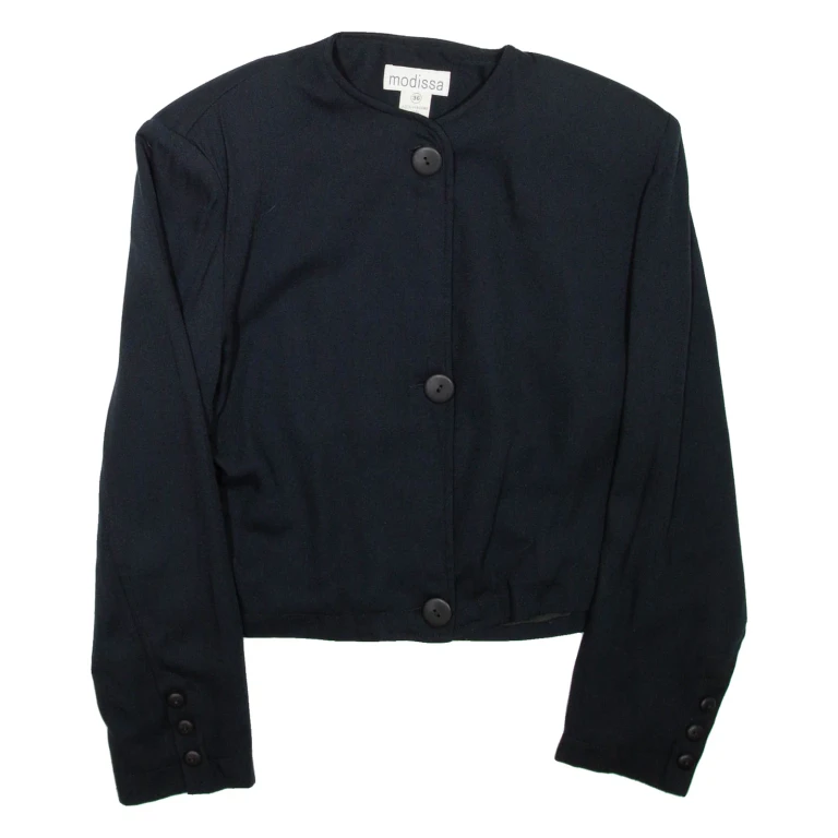 MODISSA Cropped Womens Jacket Black Viscose M