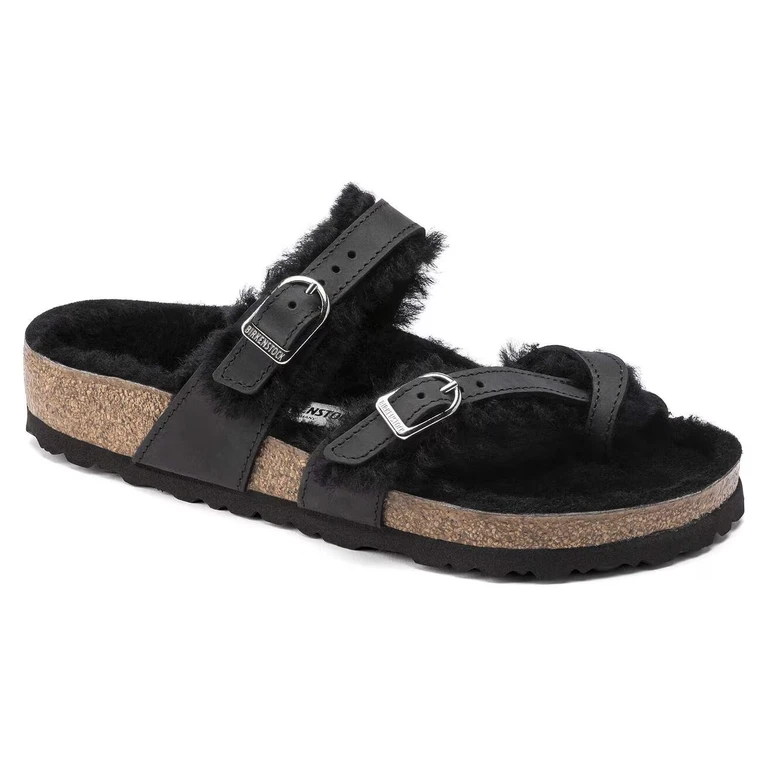 Unisex Mayari Shearling Natural Leather Black