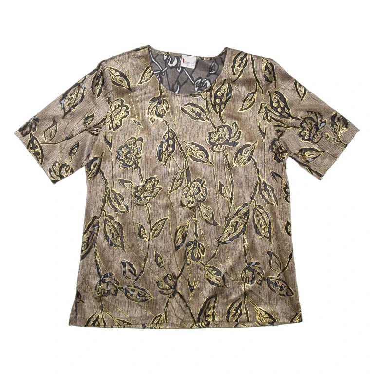 Womens Printed Top Brown Floral L