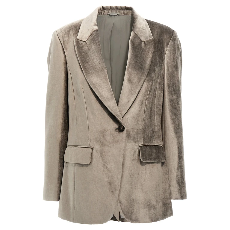 Brunello Cucinelli Gray Cotton Blazer Clothing - Women