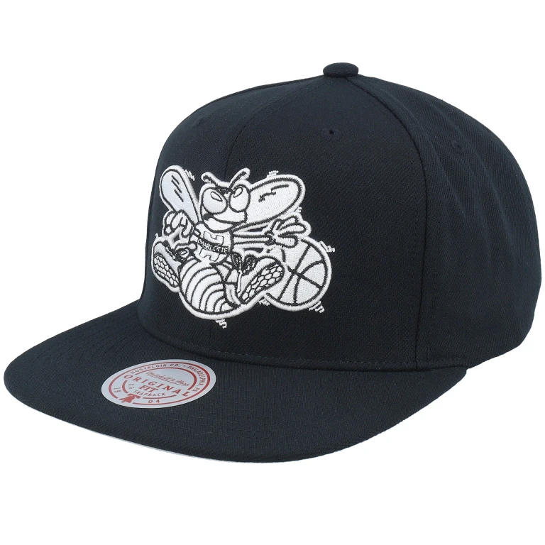 Men's NBA Evergreen Black White Snapback Hwc Hornets Snapback Caps