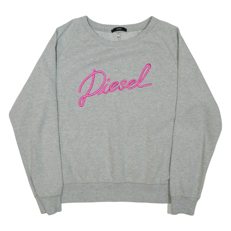 DIESEL Womens Sweatshirt Grey Crew Neck M