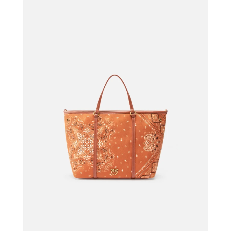 Pinko - Cabas moyen à bandoulière imprimé bandana