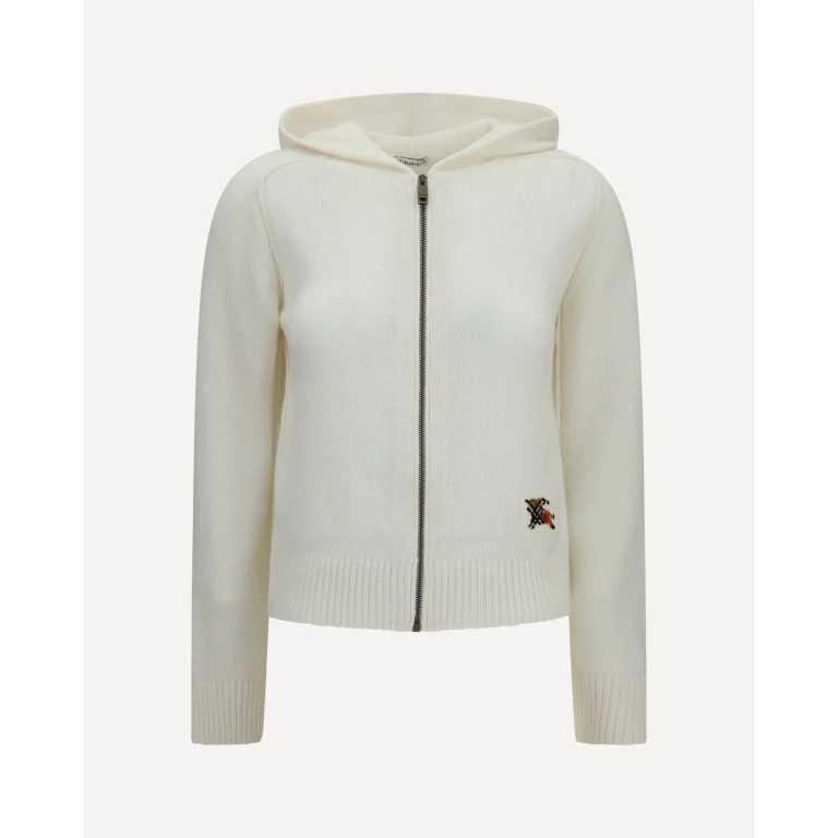 BURBERRY Wool hooded Cardigan Female L