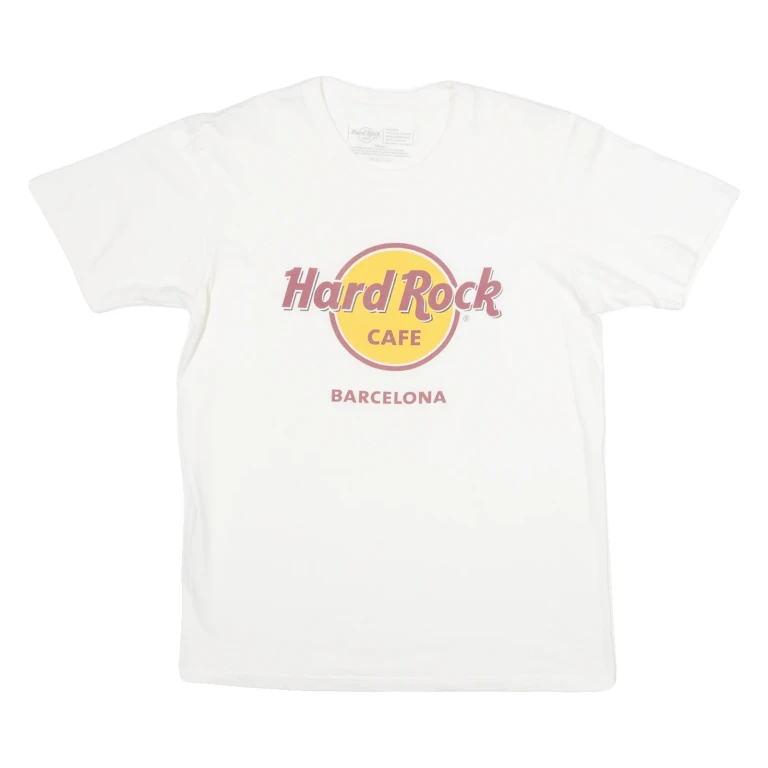 HARD ROCK CAFE Barcelona Mens T-Shirt White M