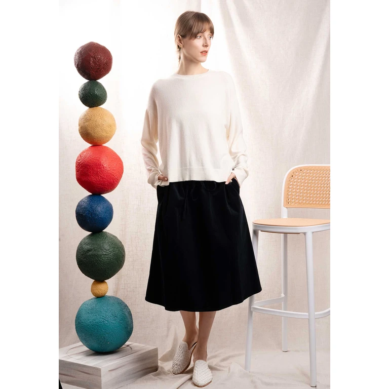 Skirt Coulisse Vel04 40-Nero-Navy - 40 NERO NAVY / 2-M
