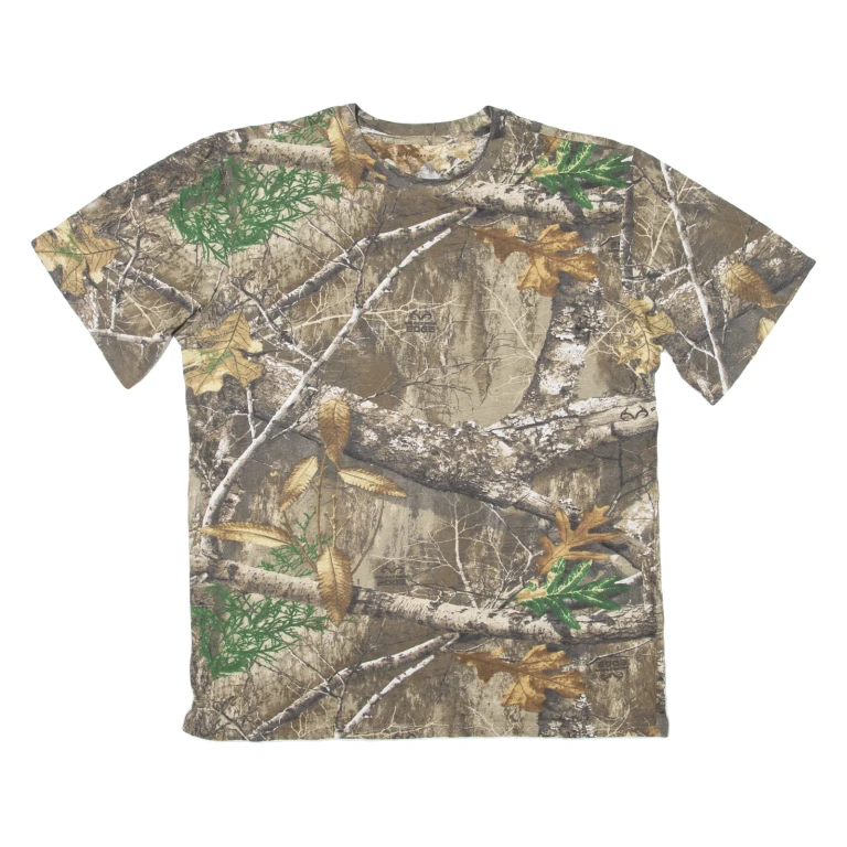 LINCOLN Camouflage Mens T-Shirt Brown XL