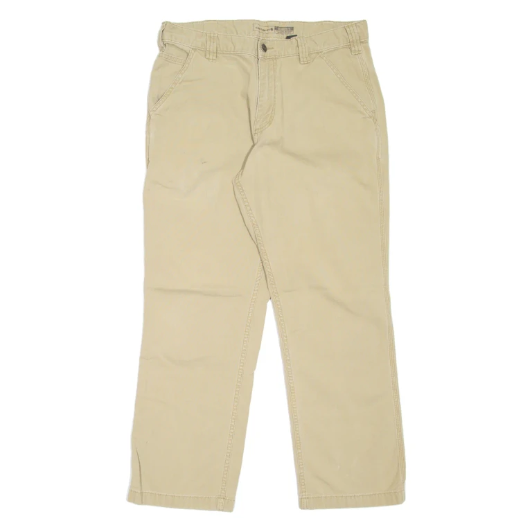 CARHARTT Workwear Mens Trousers Beige Relaxed Straight W34 L30