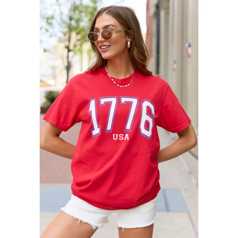 1776 Block USA Red Graphic Tee