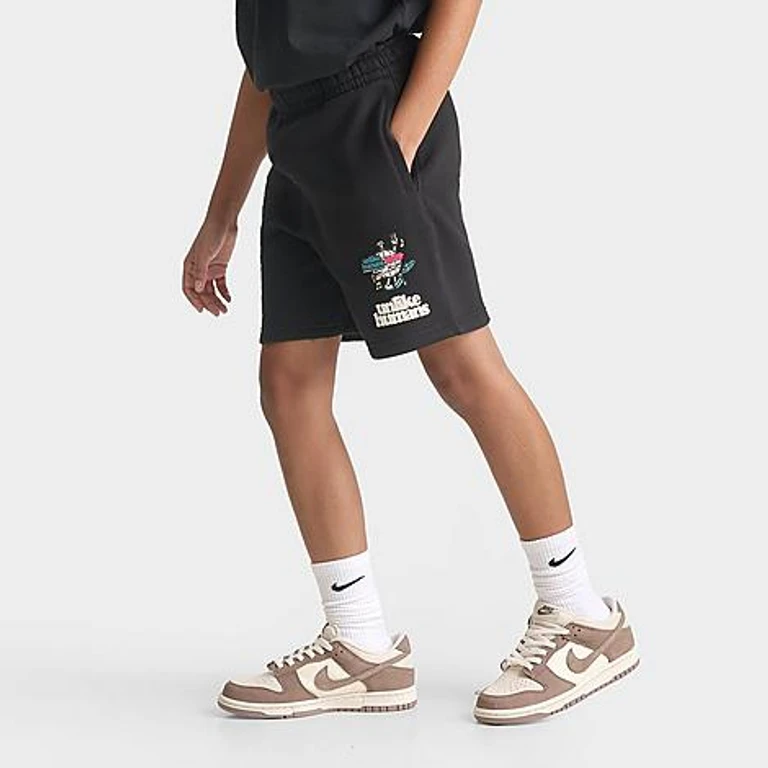 Unlike Humans Big Kids Summer Party Club Fleece Shorts in Black Size: Small