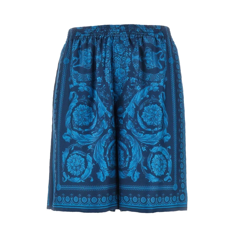 VERSACE Barocco print silk shorts Man 48