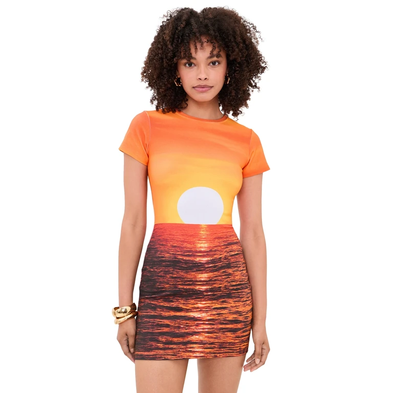 Leslie Amon Sunset T Shirt Dress Sunset L