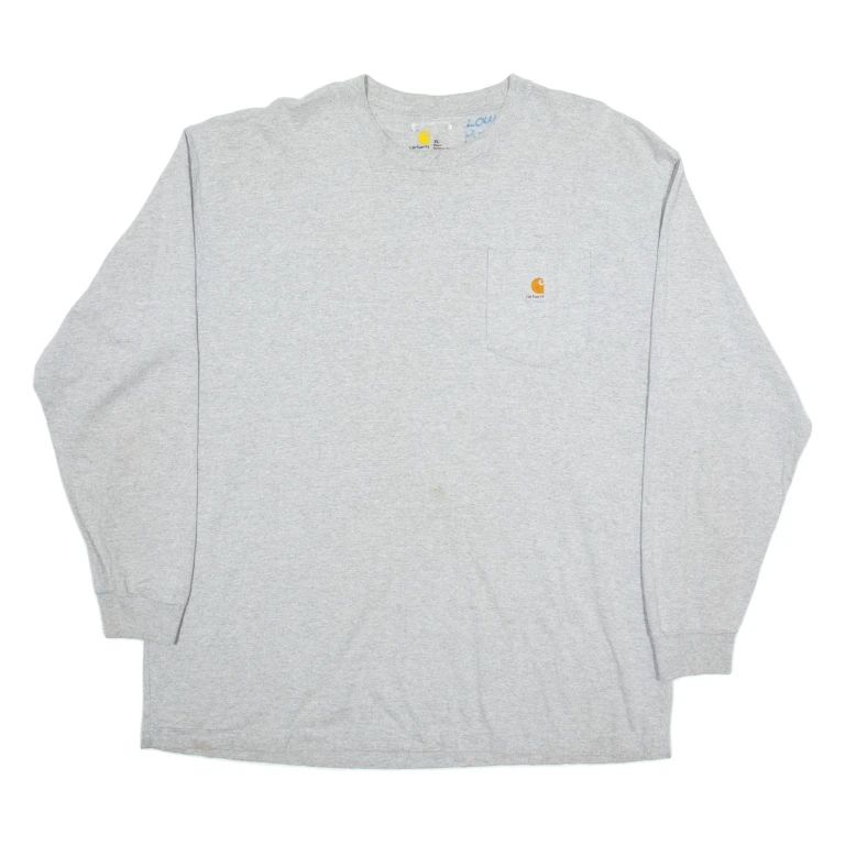 CARHARTT Mens T-Shirt Grey Long Sleeve XL