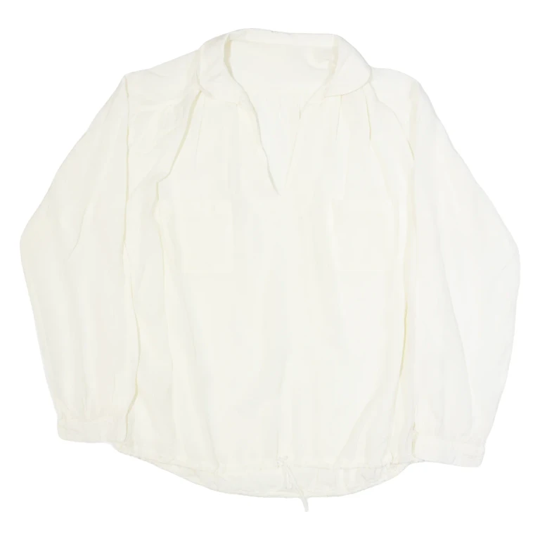 Womens Blouse Cream V-Neck Long Sleeve XL