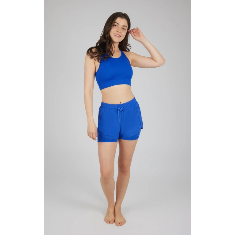 2 PC Seamless Longline Bra and 2 in 1 Short Set