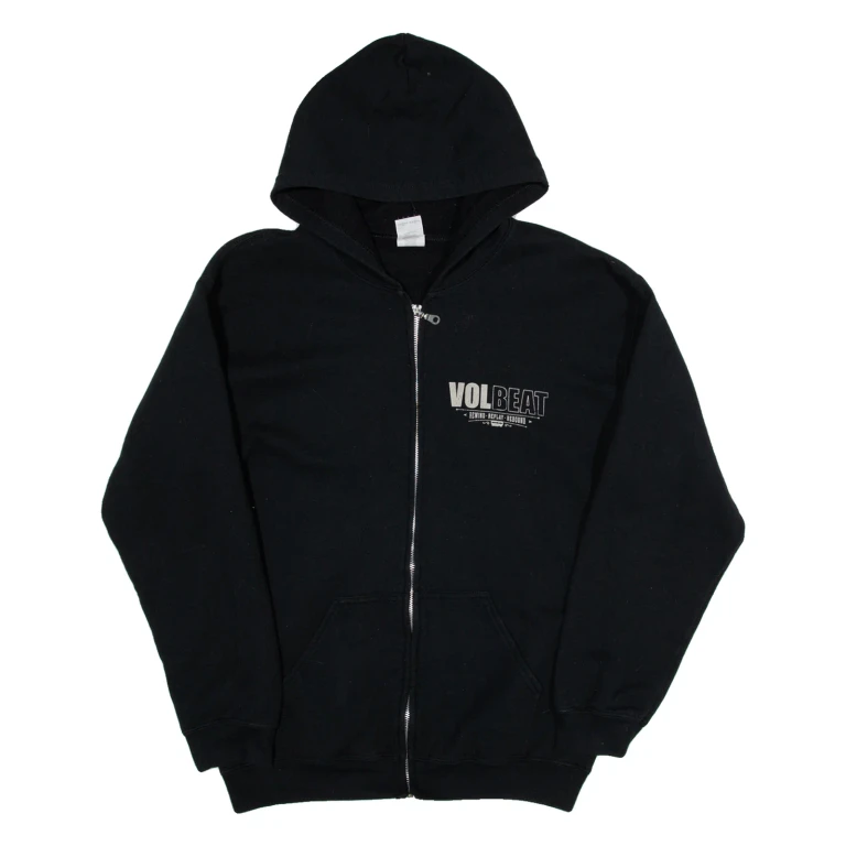 GILDAN Womens Black Hoodie Full Zip M