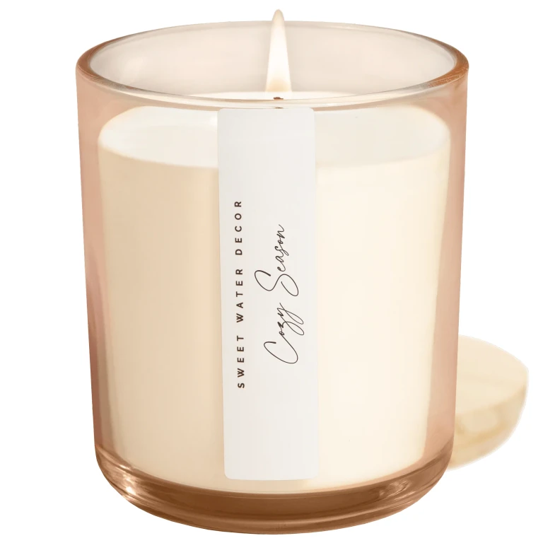 Cozy Season Soy Candle - Tinted Glass Jar - 12 oz