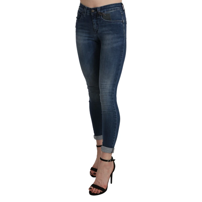 Ermanno Scervino Blue Washed High Waist Skinny Cropped Cotton Jeans Clothing - Women