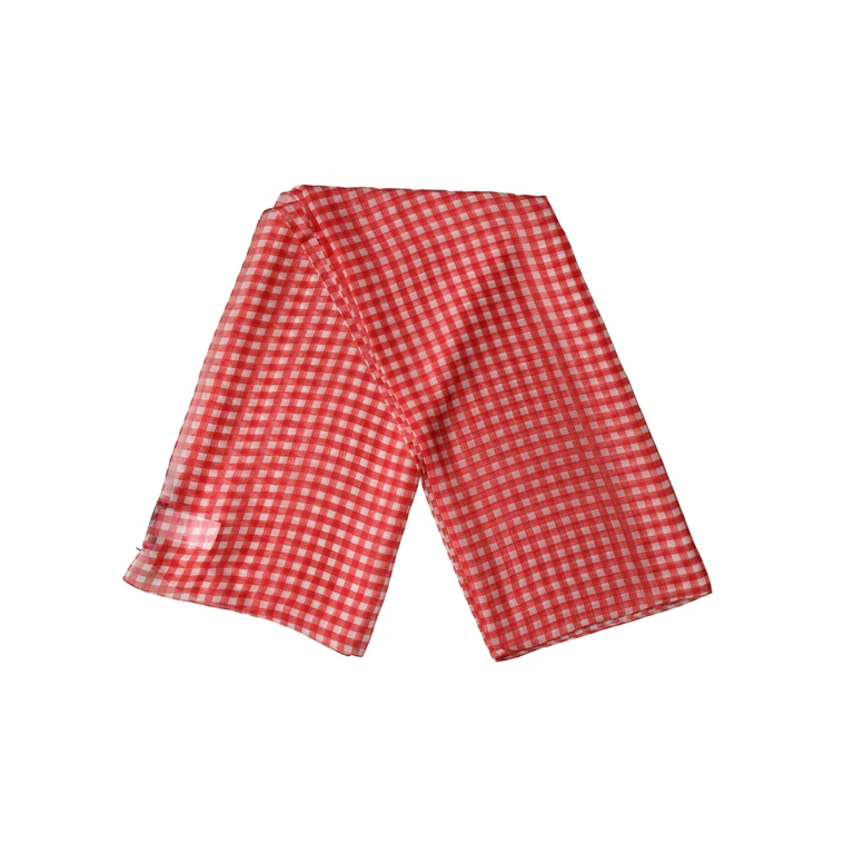 Dolce & Gabbana White Red Check Silk Wrap Foulard 140cm X 136cm Scarf - Women