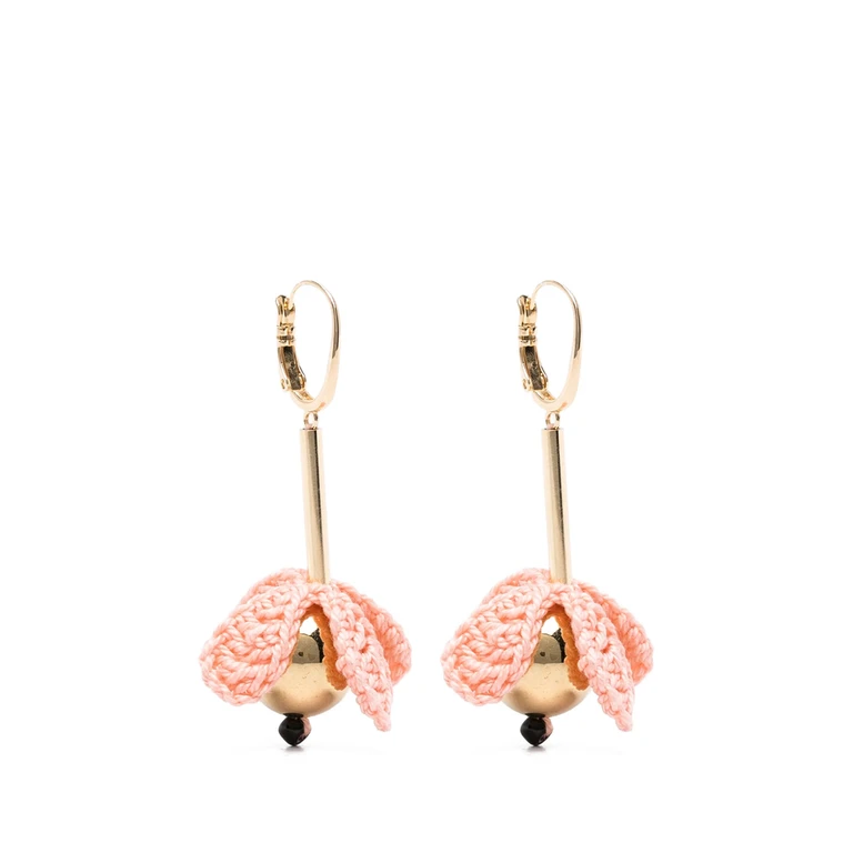 La Double J Bouquet Drop Crochet-flower Drop Earrings