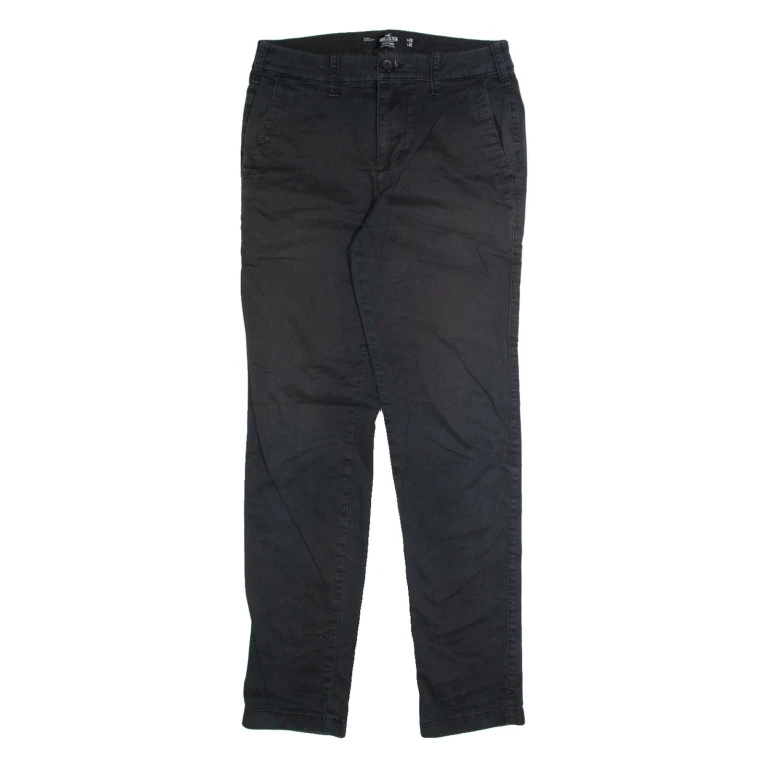 HOLLISTER Chino Womens Trousers Black Regular Tapered W26 L30