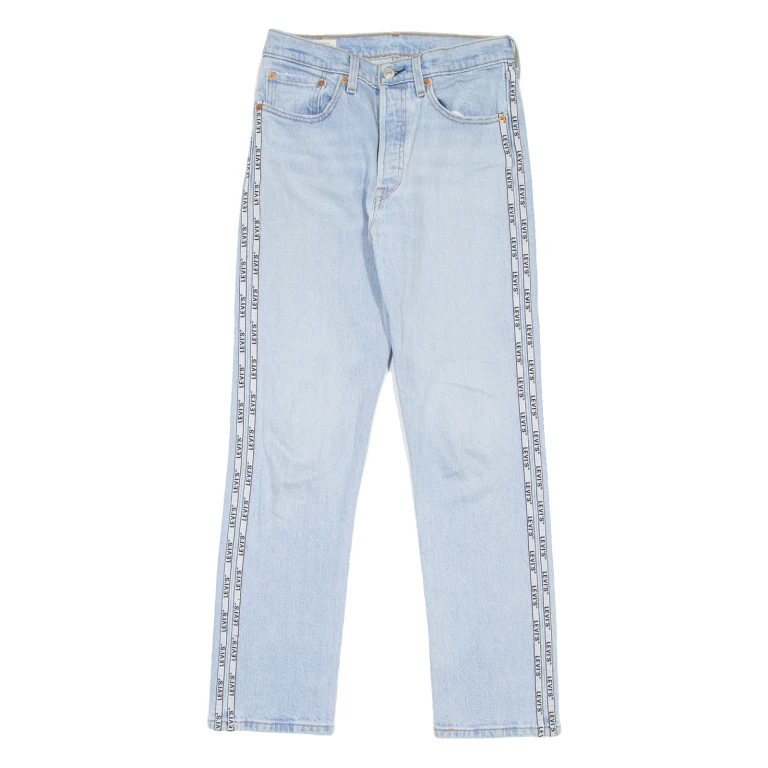 LEVI'S 501 Jeans Spell-Out Premium Womens Blue Regular Straight W26 L28