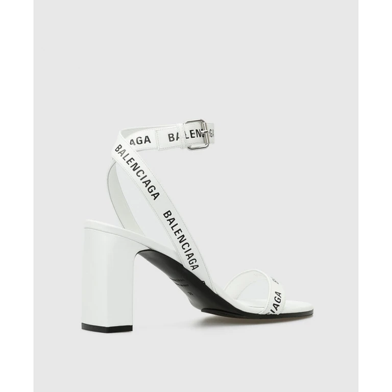 Balenciaga Logo-Strap Block-Heel Sandals