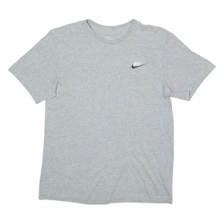 NIKE Mens T-Shirt Grey Crew Neck S