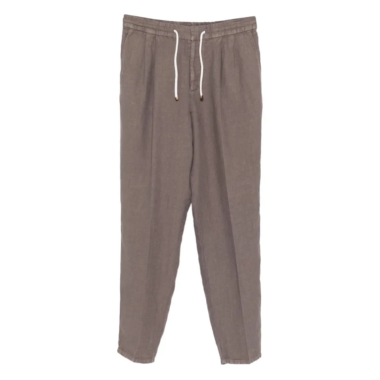 Brunello Cucinelli Garment-Dyed Pants With Drawstring And Double Pleat
