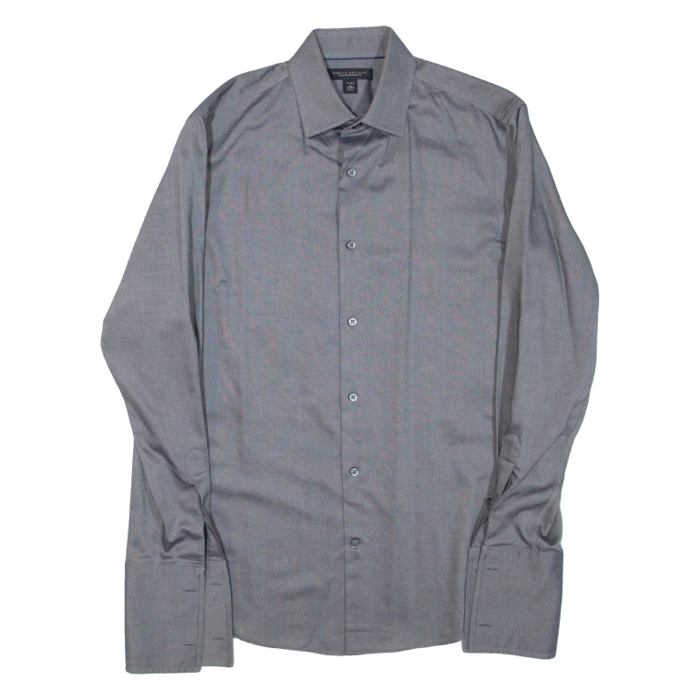 BANANA REPUBLIC Mens Formal Shirt Grey Long Sleeve S