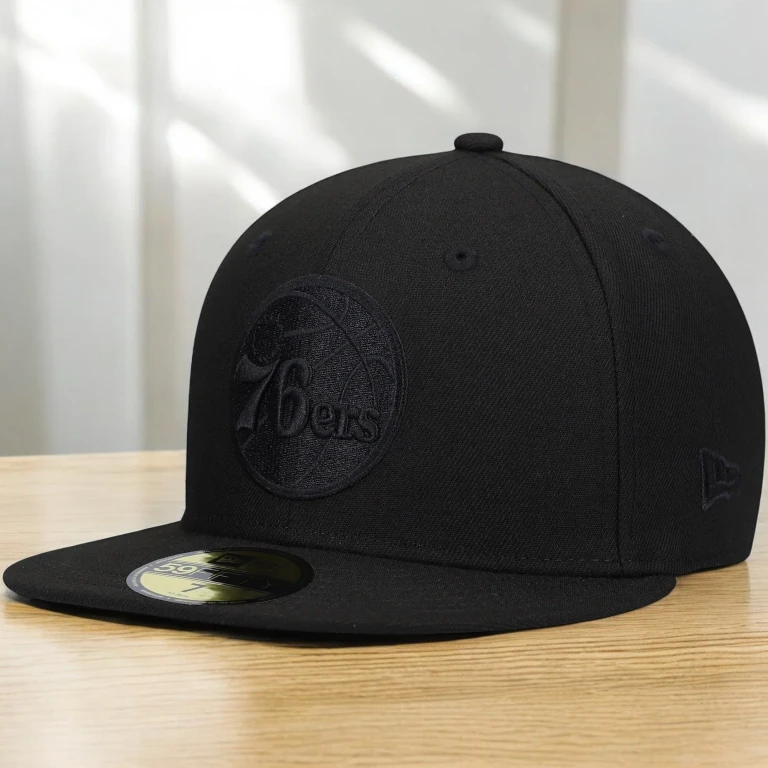 Men's NBA 5950 Black On Black Fitted - Philadelphia 76Ers