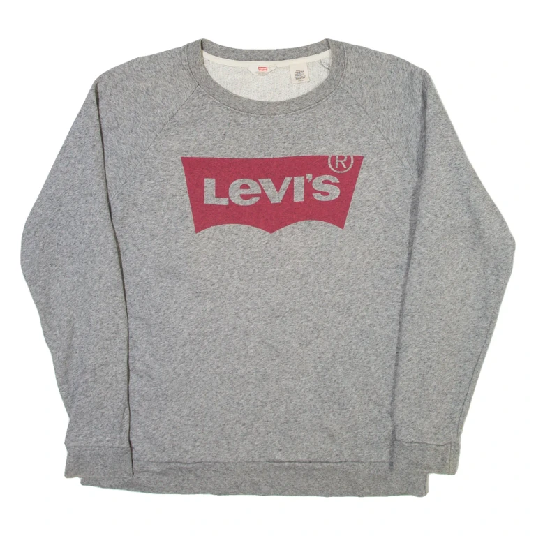 LEVI'S Mens Sweatshirt Grey Crew Neck S